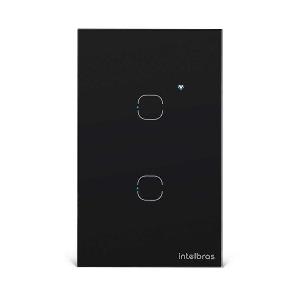 Interruptor Touch Smart Wi-fi Intelbras Ews 1002 2 Teclas Preto 4850016