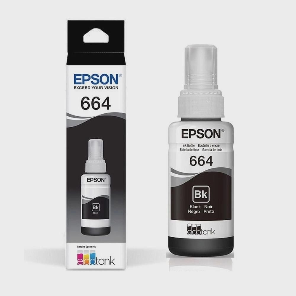 Refil Tinta Oem Epson t 664 Bk Preto 70ml 4k