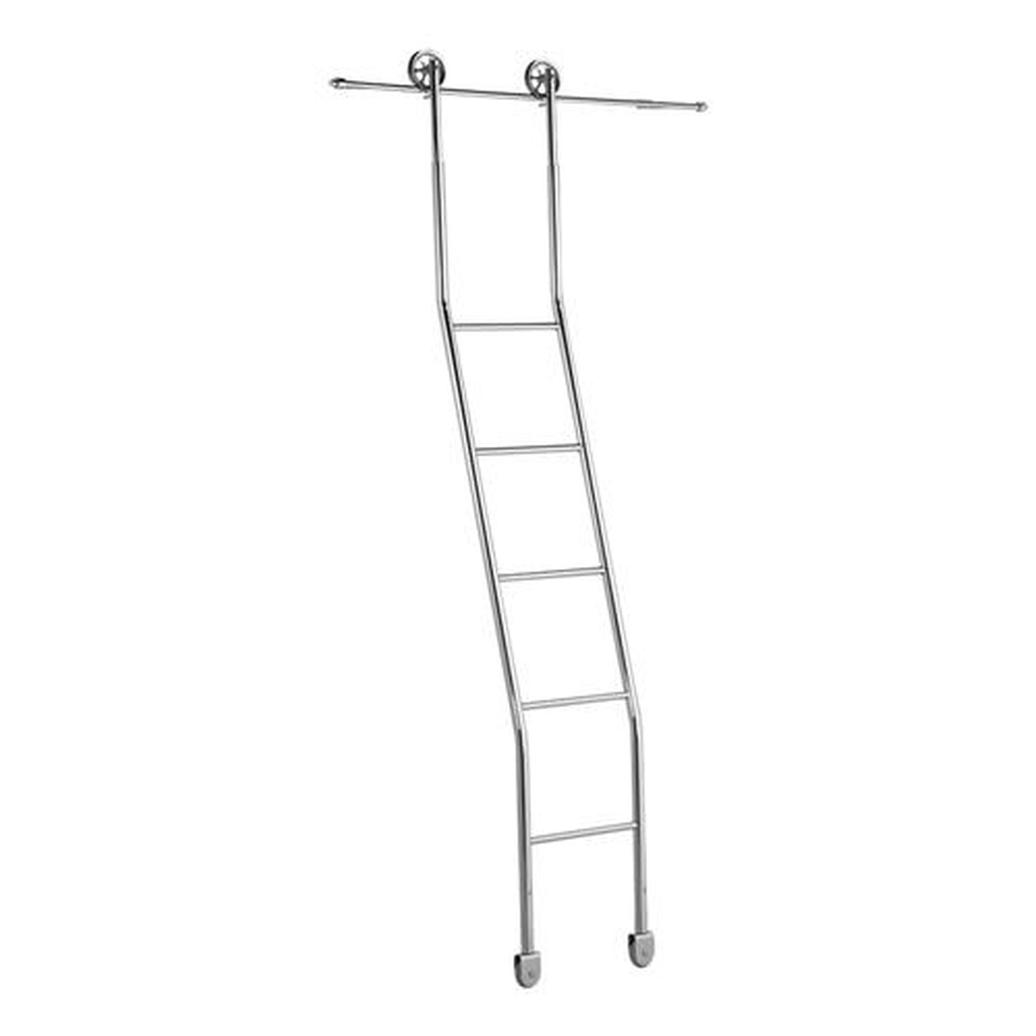 Escada Extensiva para Biblioteca 5 Degraus Schmitt Cor Cromado