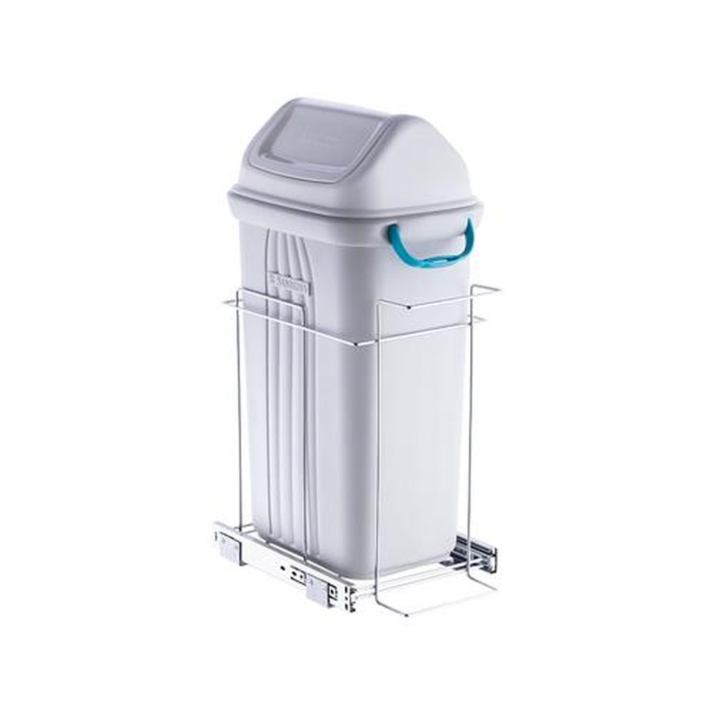 Lixeira Deslizante Simples sem Blindagem Cesto 30 Litros Schmitt Cor Cromado