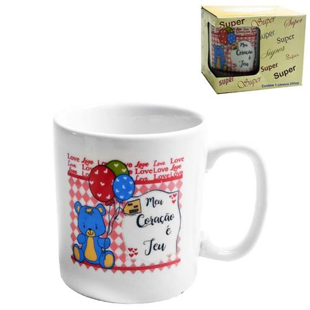 Caneca De Porcelana 300Ml Amor Estampado