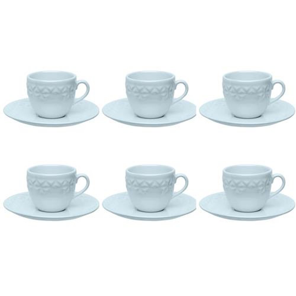 Jogo de Chá 12 peças Porcelana Mia Cristal Oxford