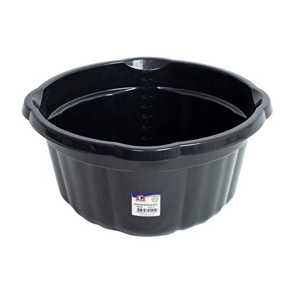 Bacia 30L Gigante Extra Reforçada Plástica Preta Terraplast