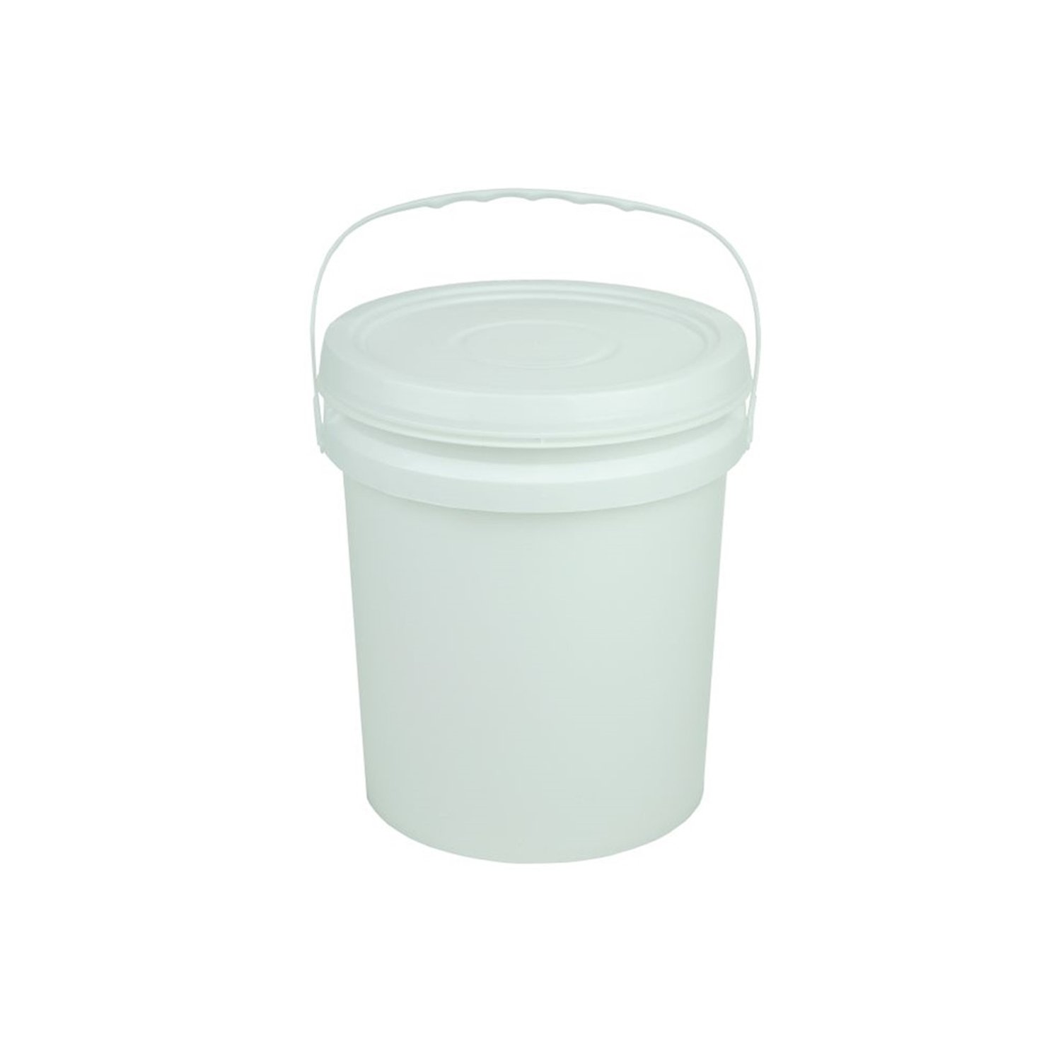 Balde Industrial Redondo 7,2L Com Tampa E Alça Plástica Branco Jaguar