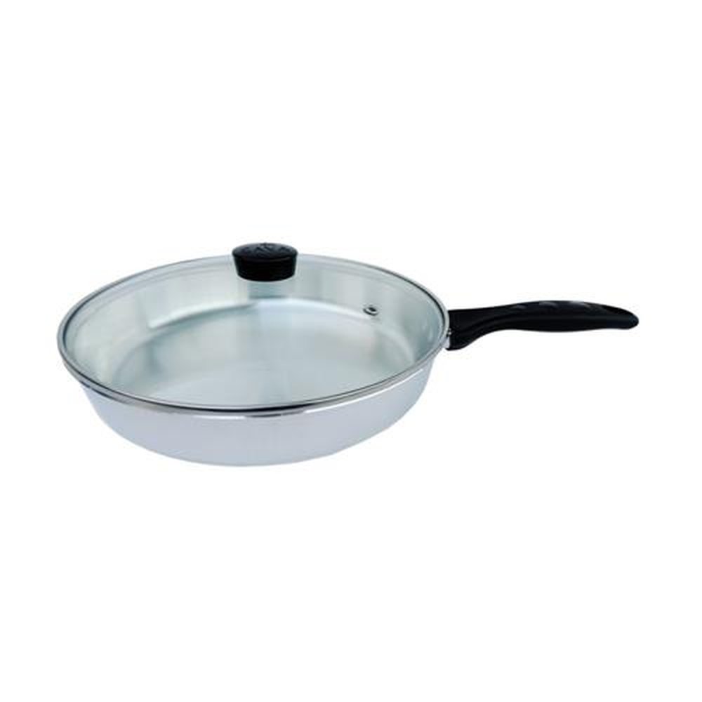 Frigideira n.24 com Cabo 1,6L Funda Polida Alumínio Fundido com Tampa de Vidro Cava