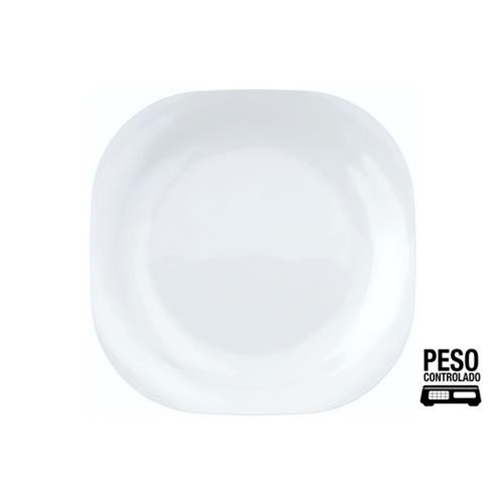 Prato Raso Vidro 30cm Peso Controlado Plaza Nadir Opaline