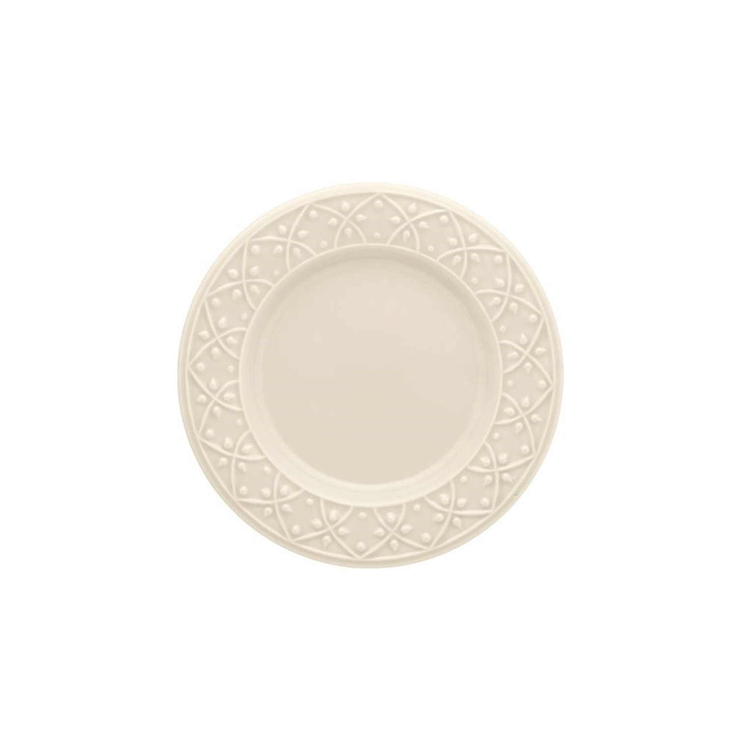 Prato Sobremesa Cerâmica 20Cm Mendi Marfim Oxford