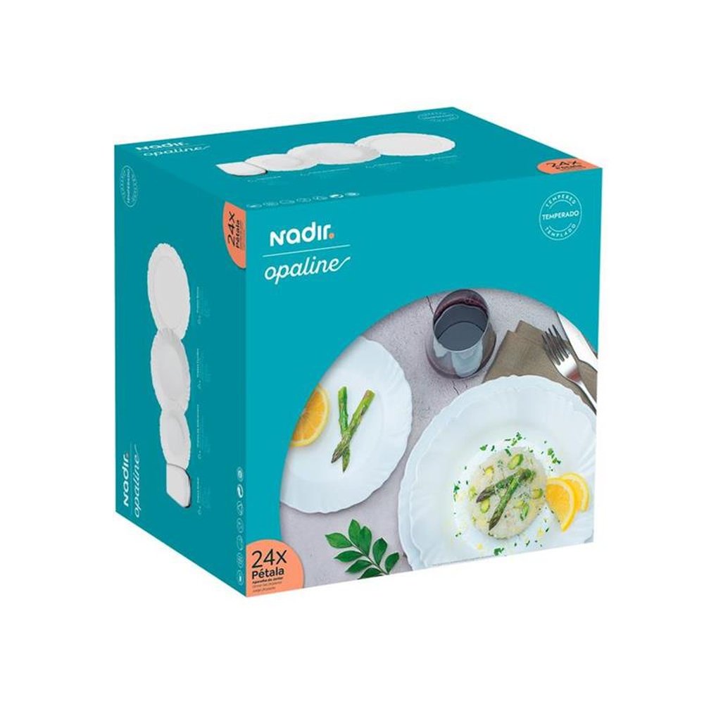Aparelho de Jantar 24 peças Vidro Petala Nadir Opaline