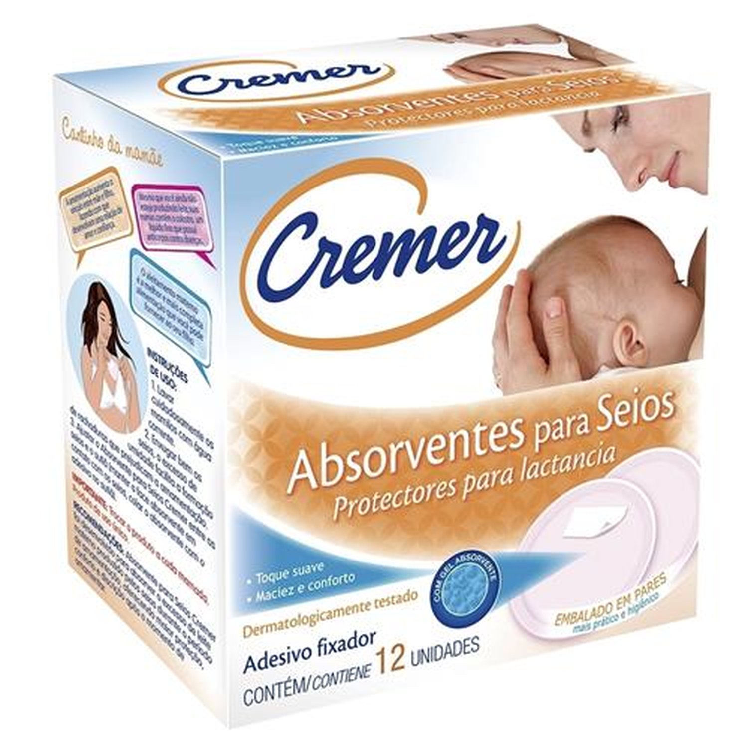 Absorvente Para Seios Cremer - Embalagem com 12 Unidades