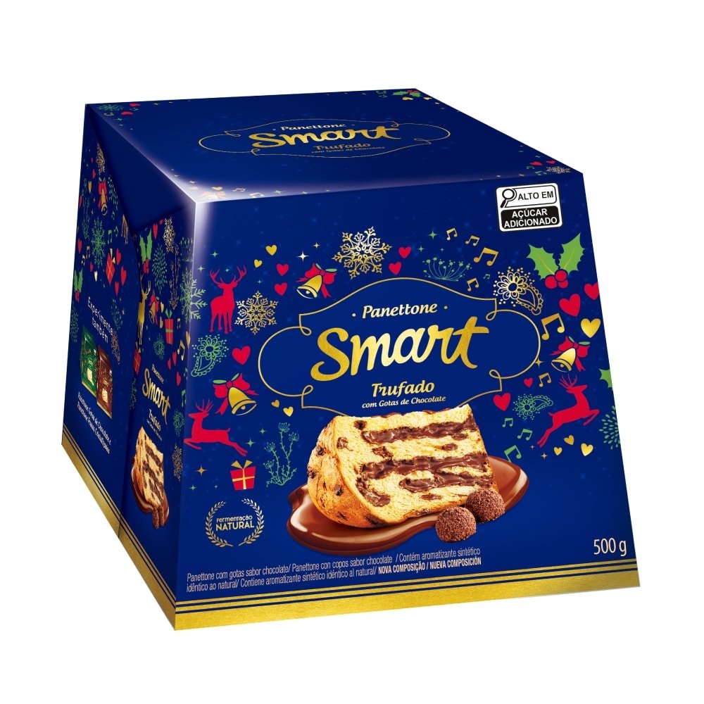 Panetone Smart Truffado 500g - Embalagem com 18 Unidades