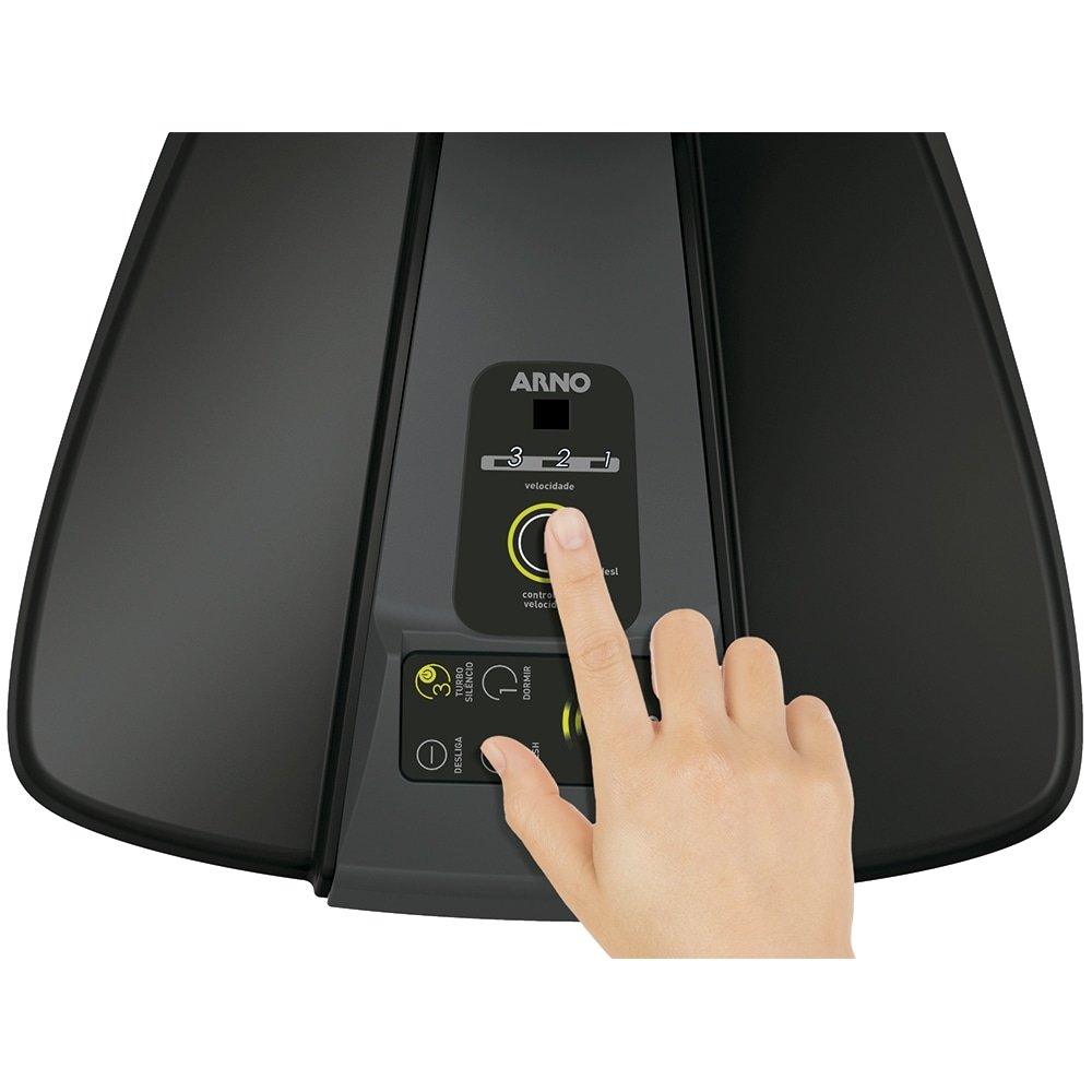 Ventilador de Mesa Arno Silence Force Touch Control VF6M, 40cm, 3 Velocidades, Preto 110V