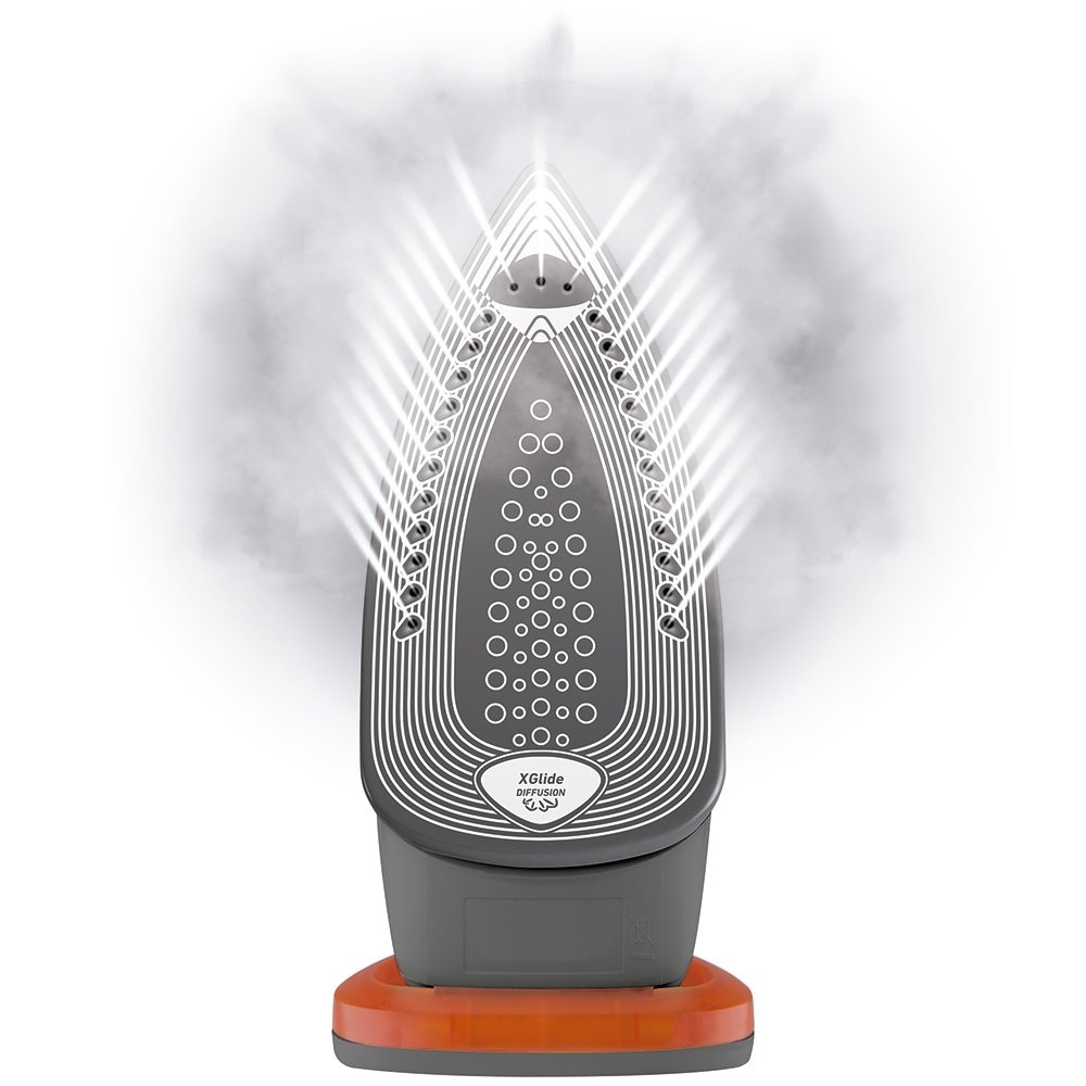 Ferro de Passar a Vapor Arno Supergliss FSX1 | Base Cerâmica, 1200W, Laranja, 110V