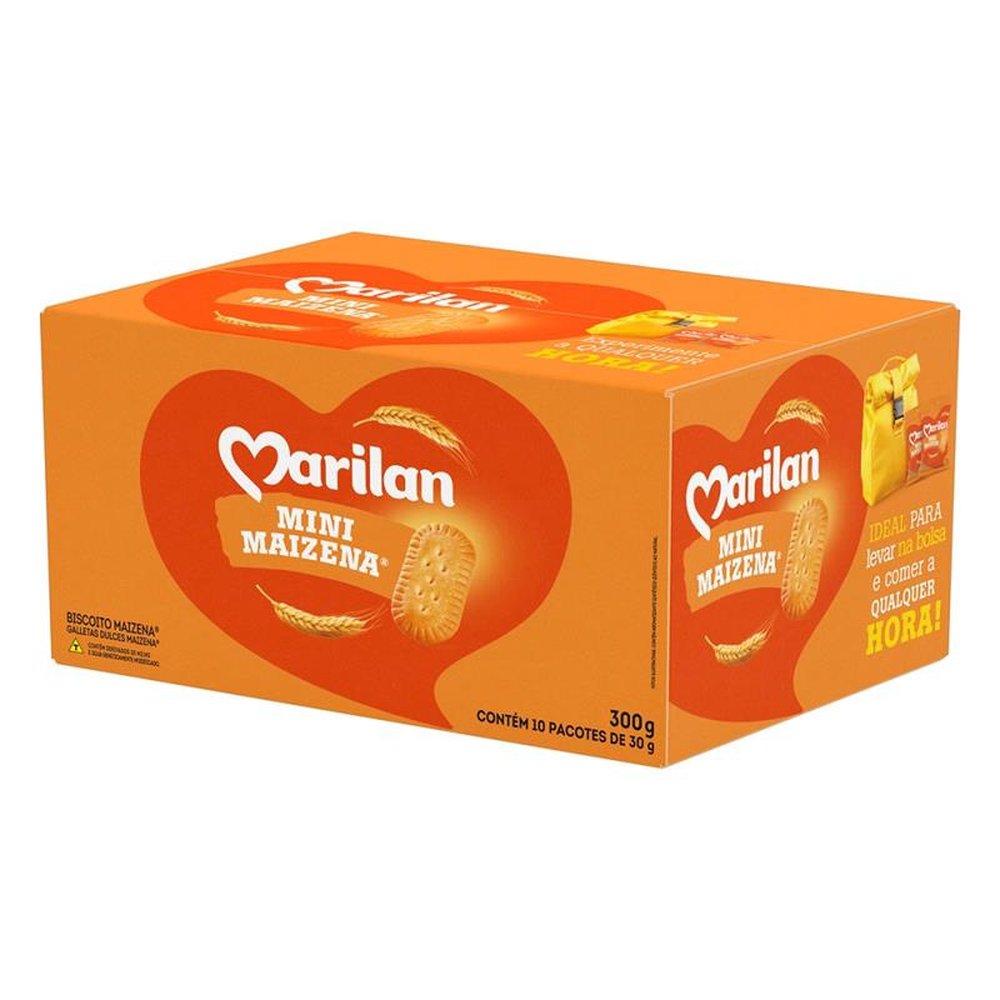 Biscoito Marilan Mini Maisena Display com 10 unidades de 30g (caixa com 4 displays)