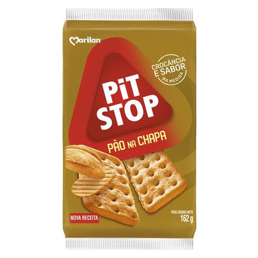 Biscoito Pit Stop Pão na Chapa 162g - Caixa com 36 Unidades