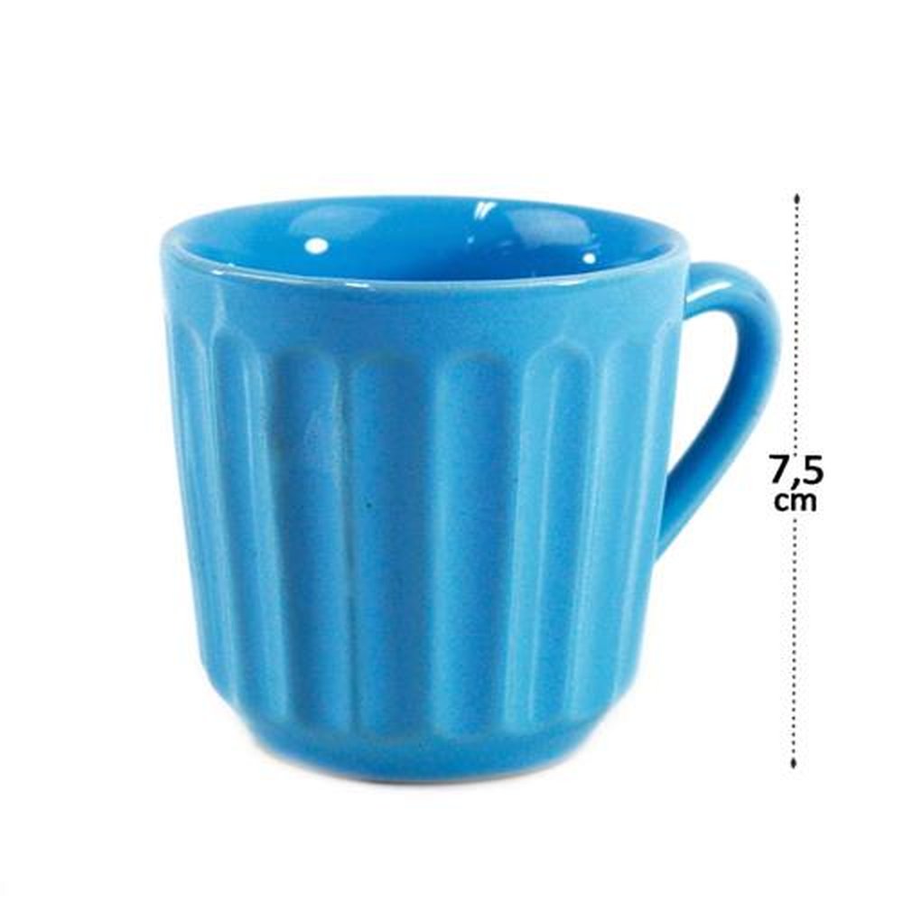 Caneca Canelada 150Ml Azul