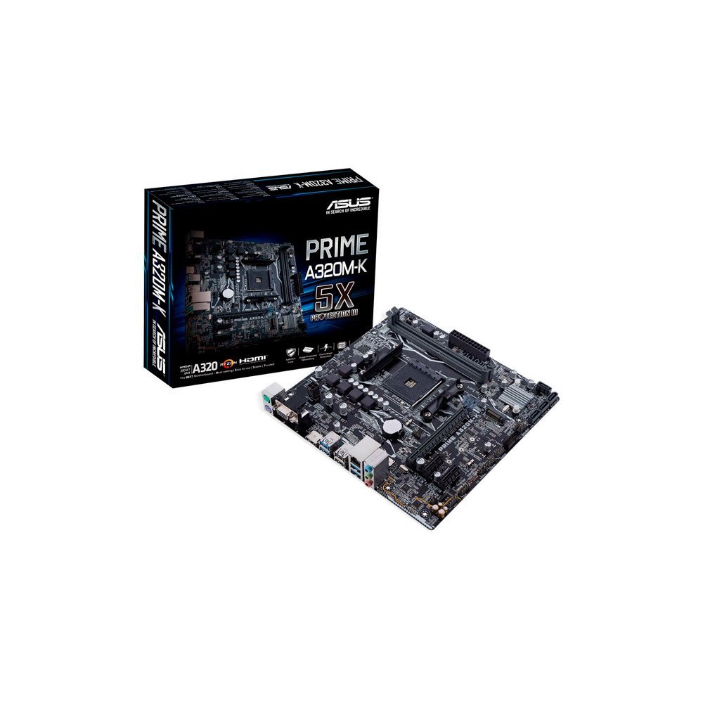 Placa Mãe Asus Prime A320m-K/Br, Chipset A320, Amd Am4, Matx, Ddr4
