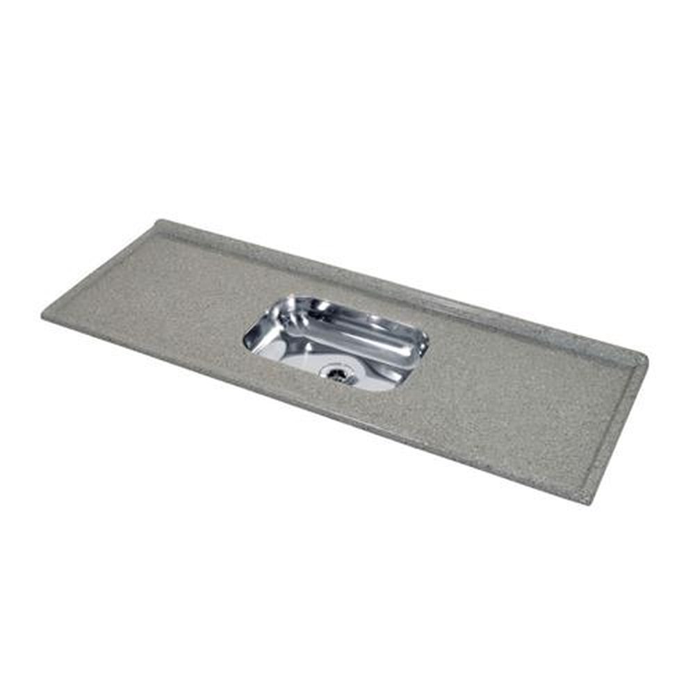 Pia Decoralita Granito Sintético Com Bojo Em Inox 160 X 54 Cinza Real