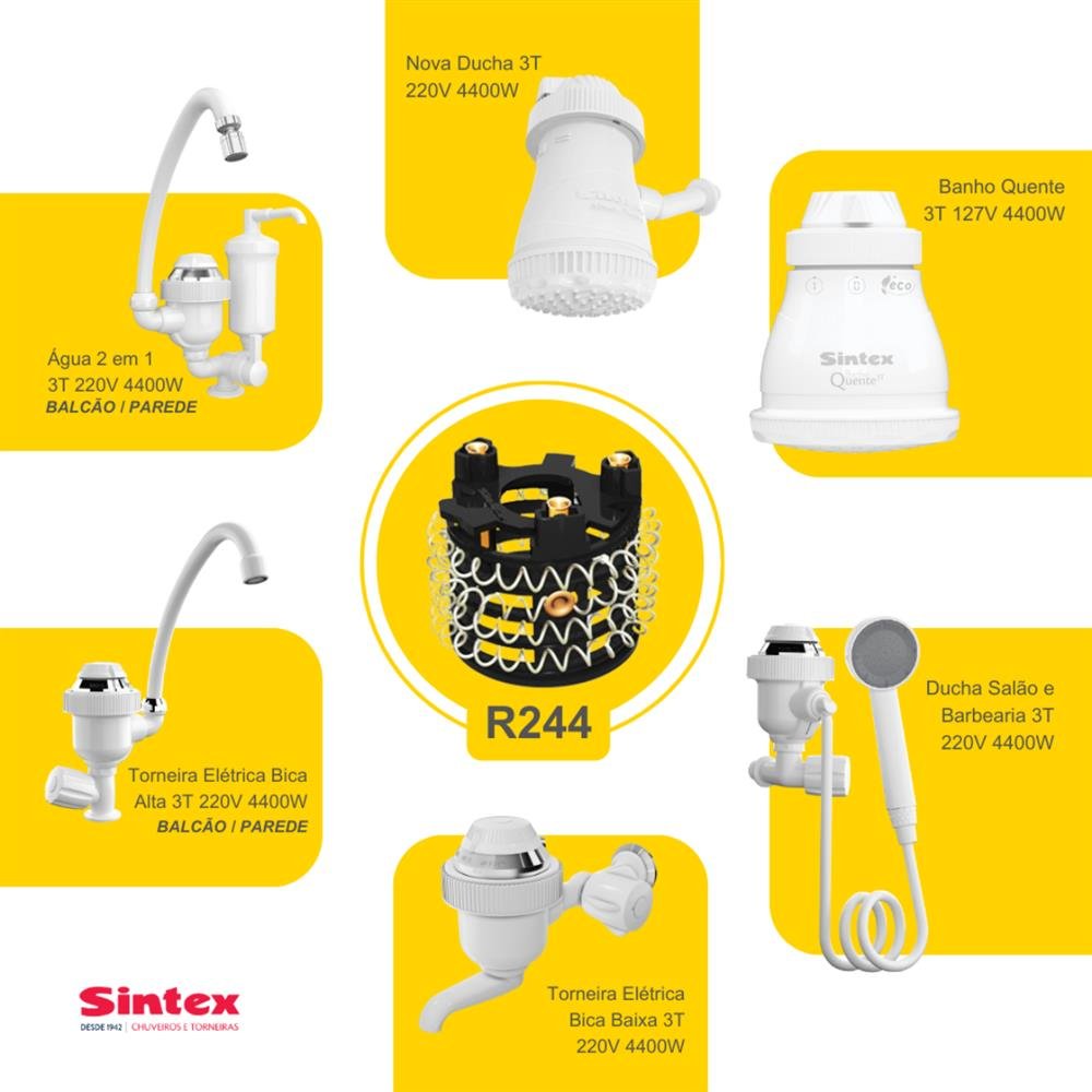 Resistência Chuveiro/torneira Elétrica 3t 220v 4400w Sintex - R244