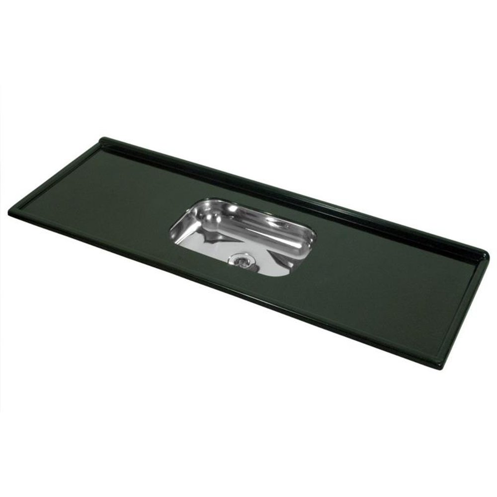 Pia Decoralita Granito Sintético Com Bojo Em Inox 150 X 54 Verde Romano