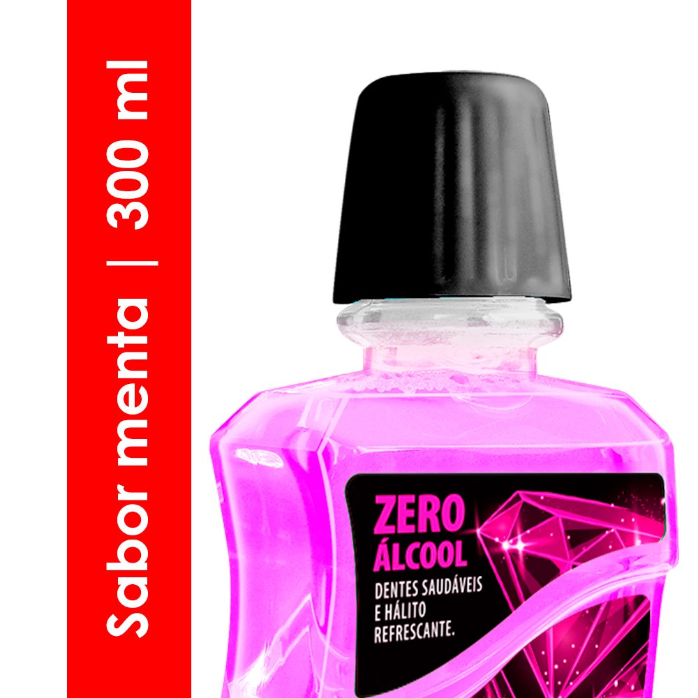 Enxaguante Antisséptico Bucal Dentalclean Adulto Purple Diamond 300ml Caixa Com 12 Unidade