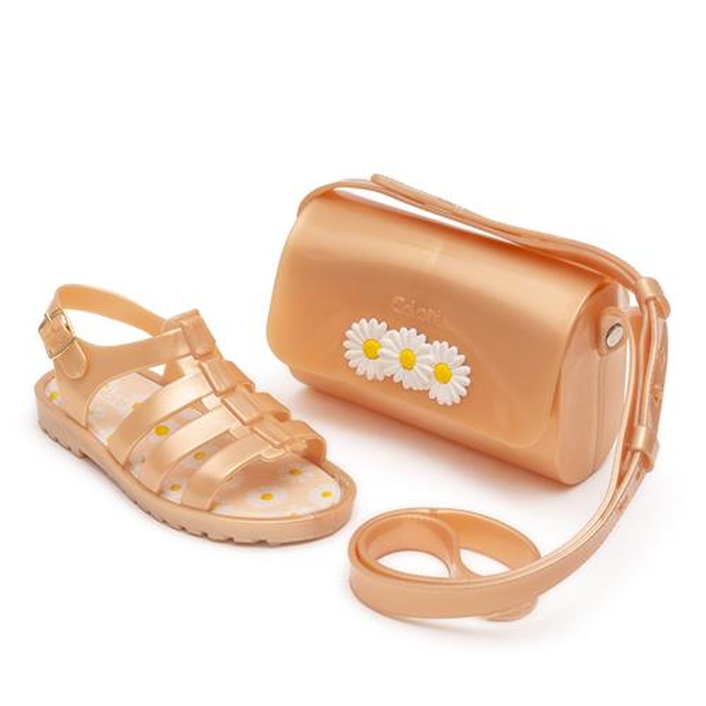 Kit Sandália E Bolsa Infantil Pimpolho Dourada Grade 8 Pares - Numeração 20 A 27