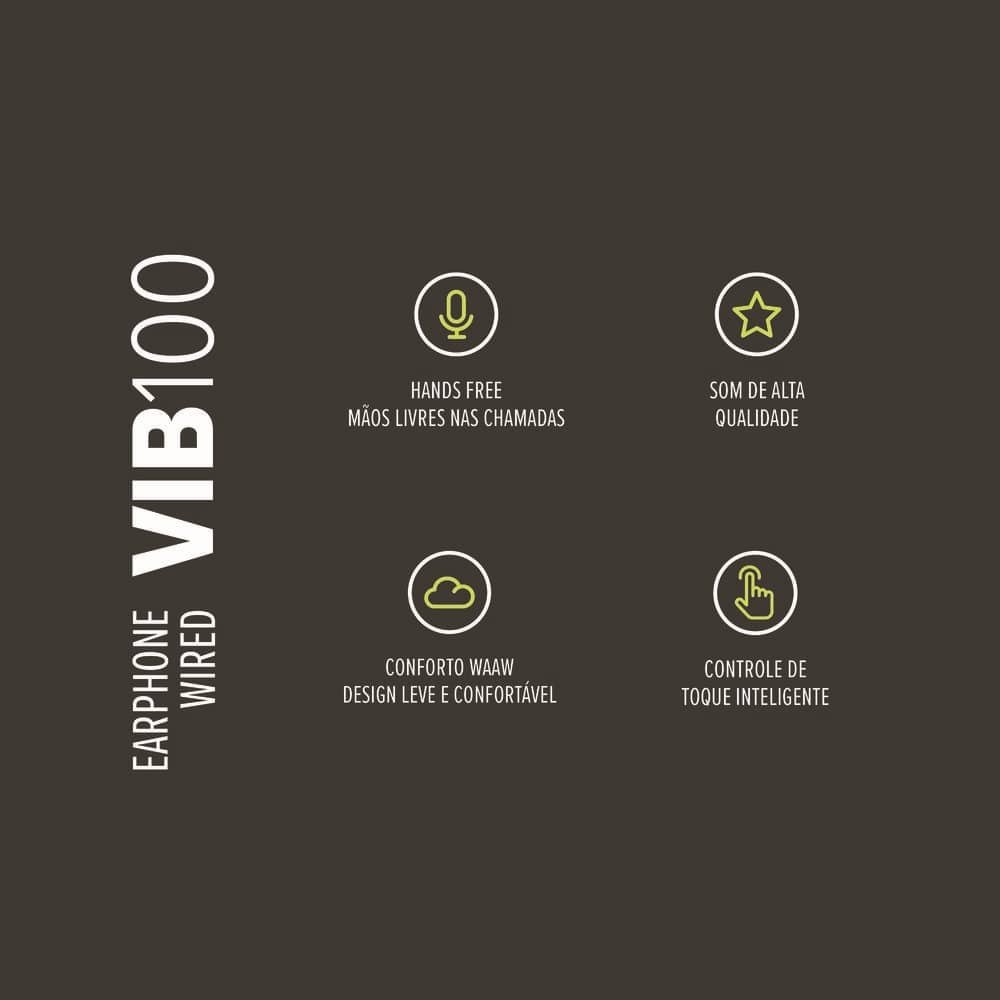 Fone de Ouvido Waaw VIB 100EW By Alok, Preto