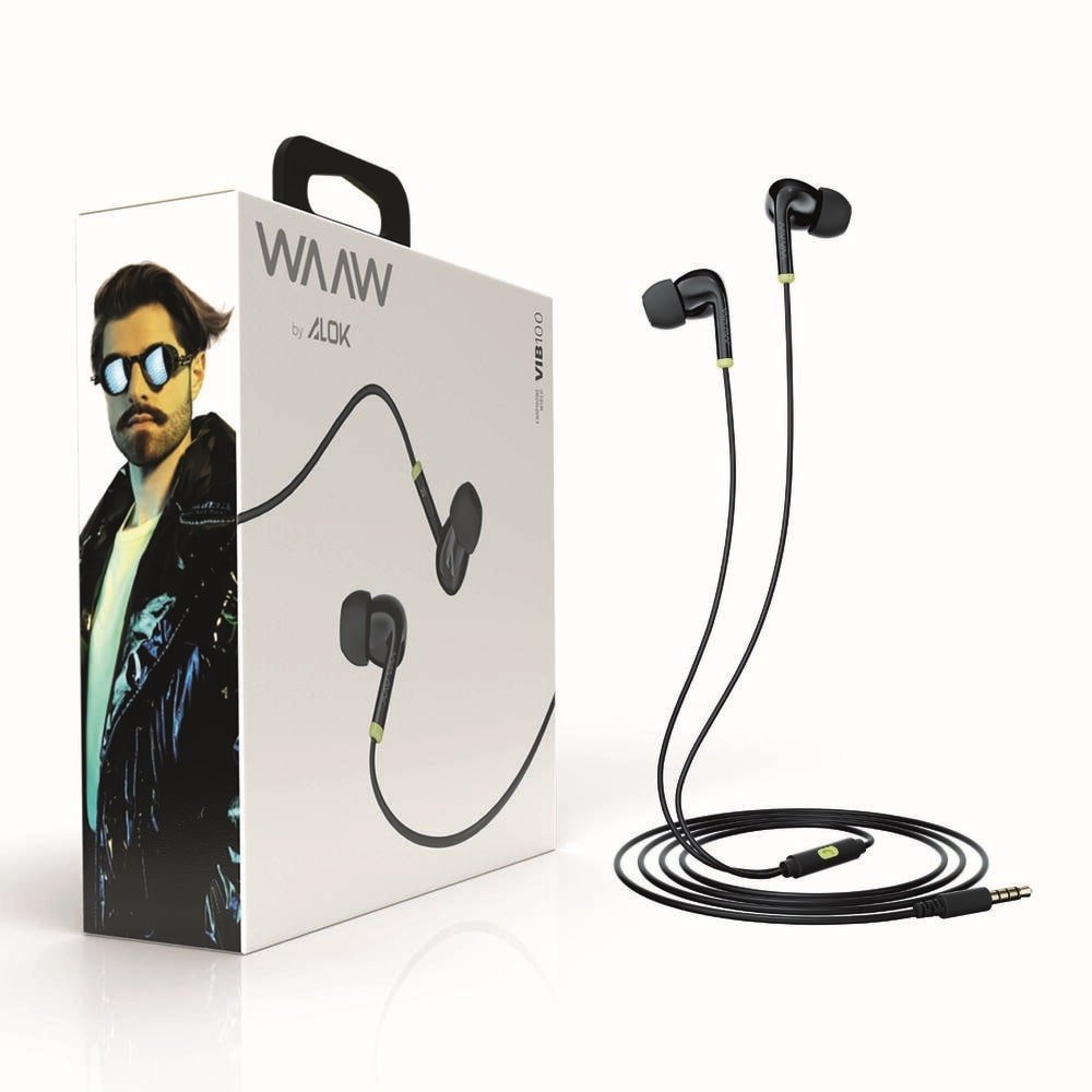 Fone de Ouvido Waaw VIB 100EW By Alok, Preto