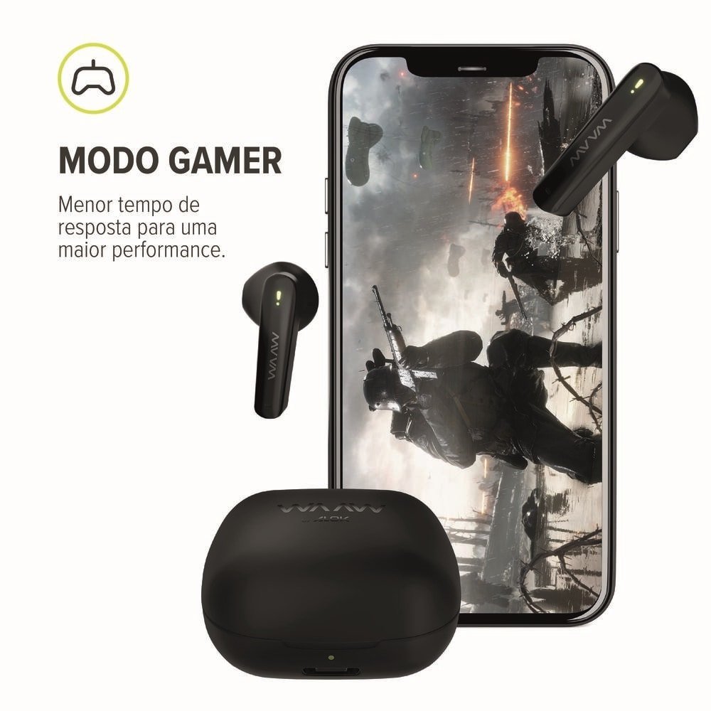 Fone de Ouvido Waaw 200EB Mob By Alok, Preto/Verde