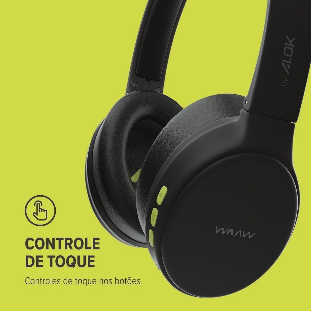 Fone de Ouvido Waaw Sense 200HB By Alok, Preto