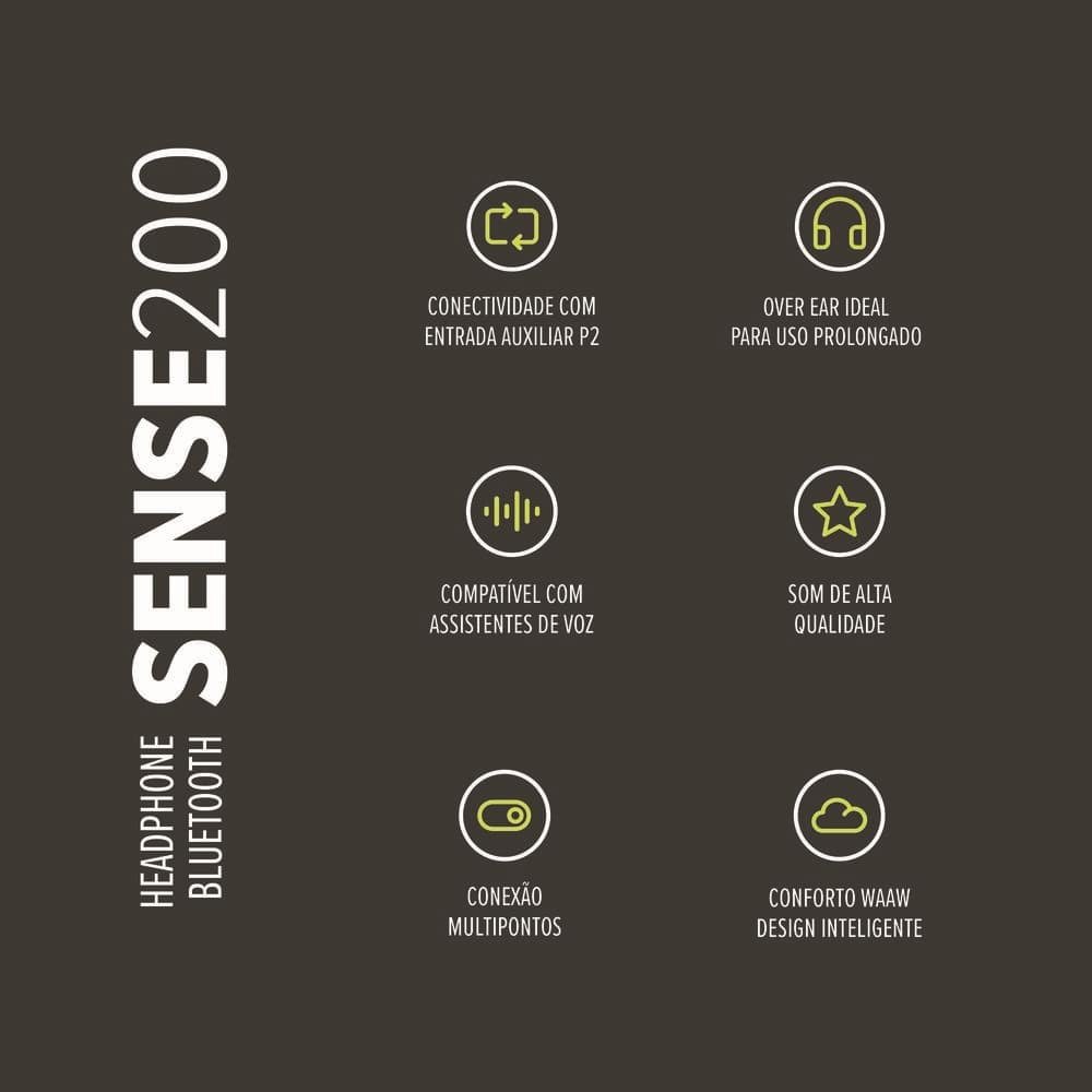 Fone de Ouvido Waaw Sense 200HB By Alok, Preto