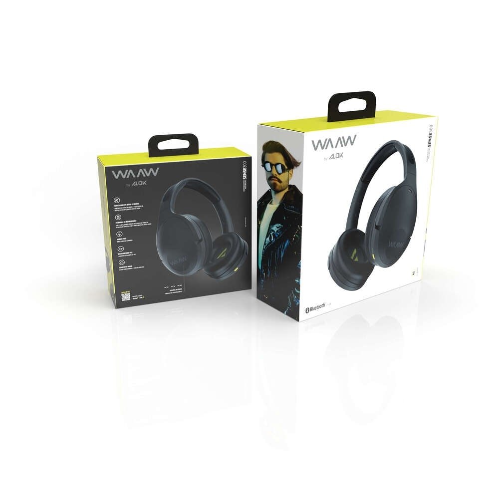 Fone de Ouvido Waaw Sense 300HBNC By Alok, Preto