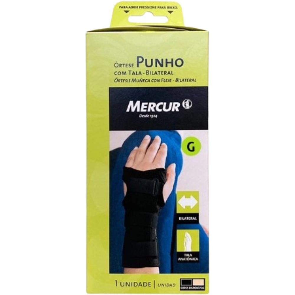 Ortese Curta C/Tala P/Punho Bilateral Mercur Preto G