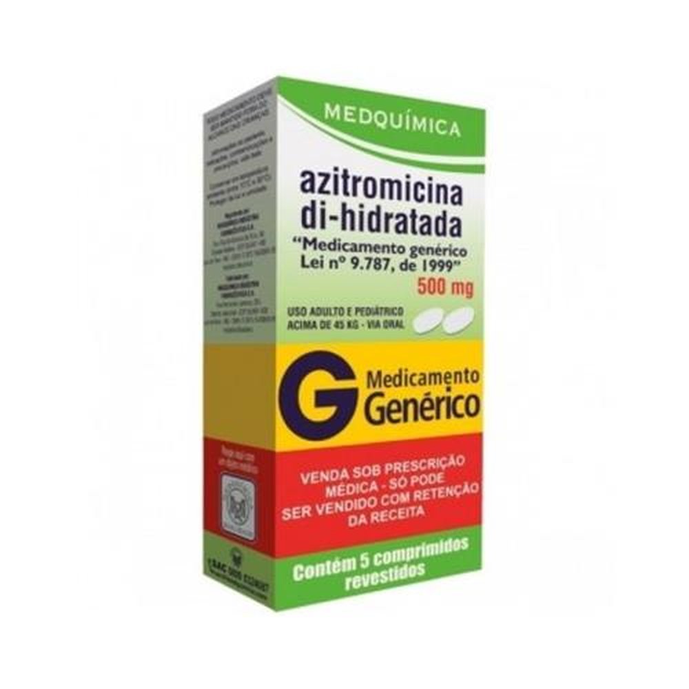 Azitromicina 500Mg Com 5 Comprimidos- Medquimica