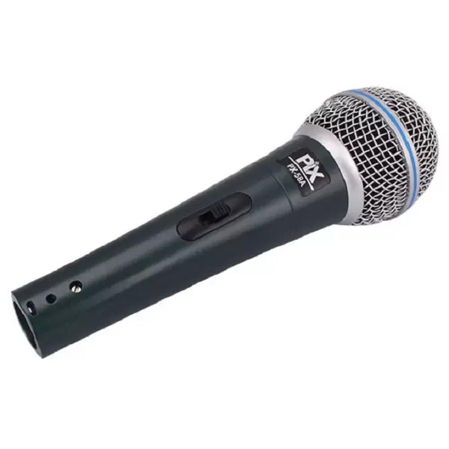 Microfone Com Fio Pix Px-58A, Dinâmico, Unidirecional, Cabo 5M, Preto