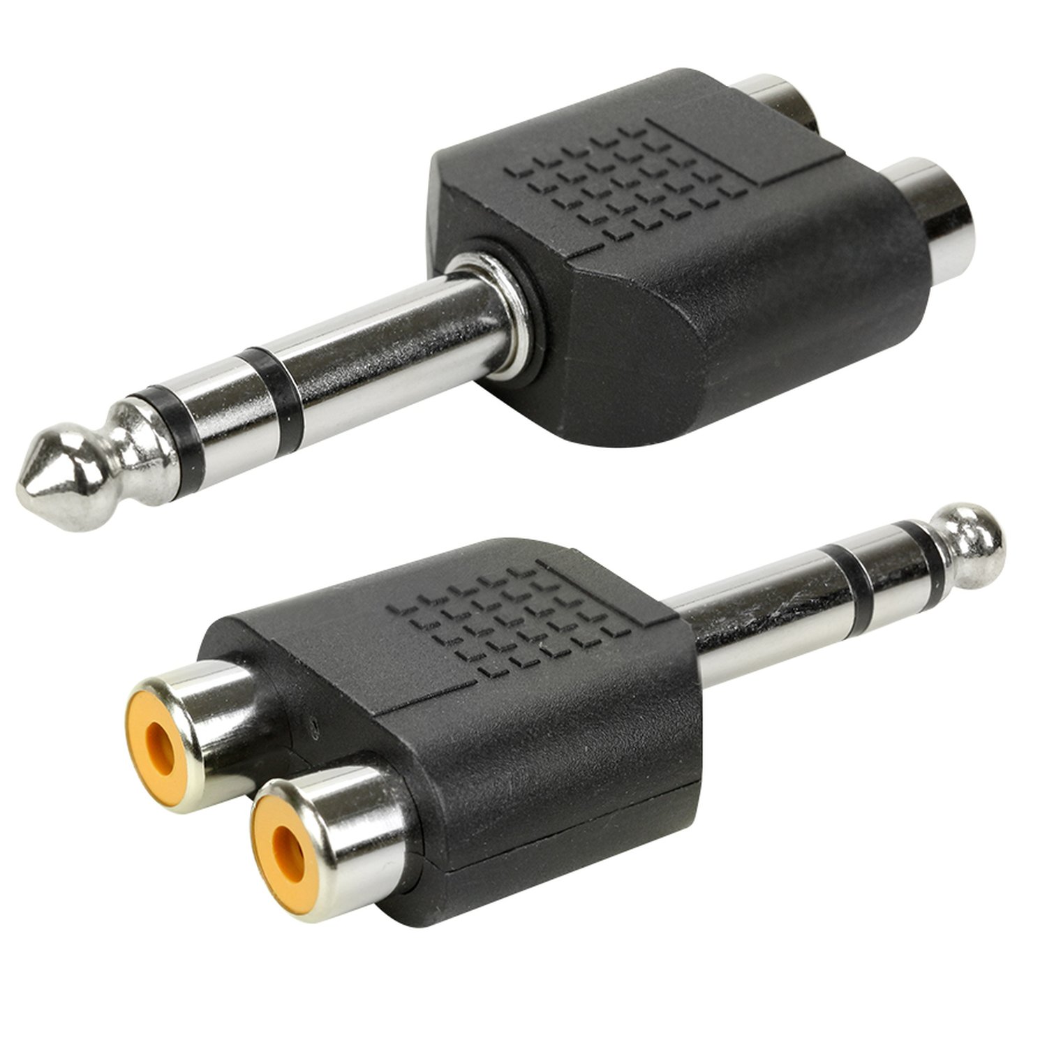 Adaptador P10 Plástico - P10 Estéreo Para 2 - Jack RCA