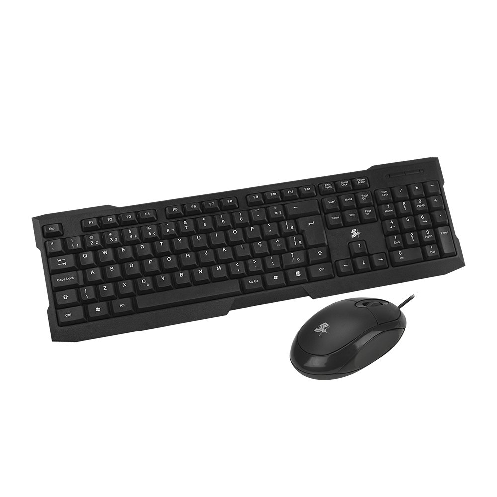 Teclado e Mouse Com Fio Office Premium 5+ 015-0069