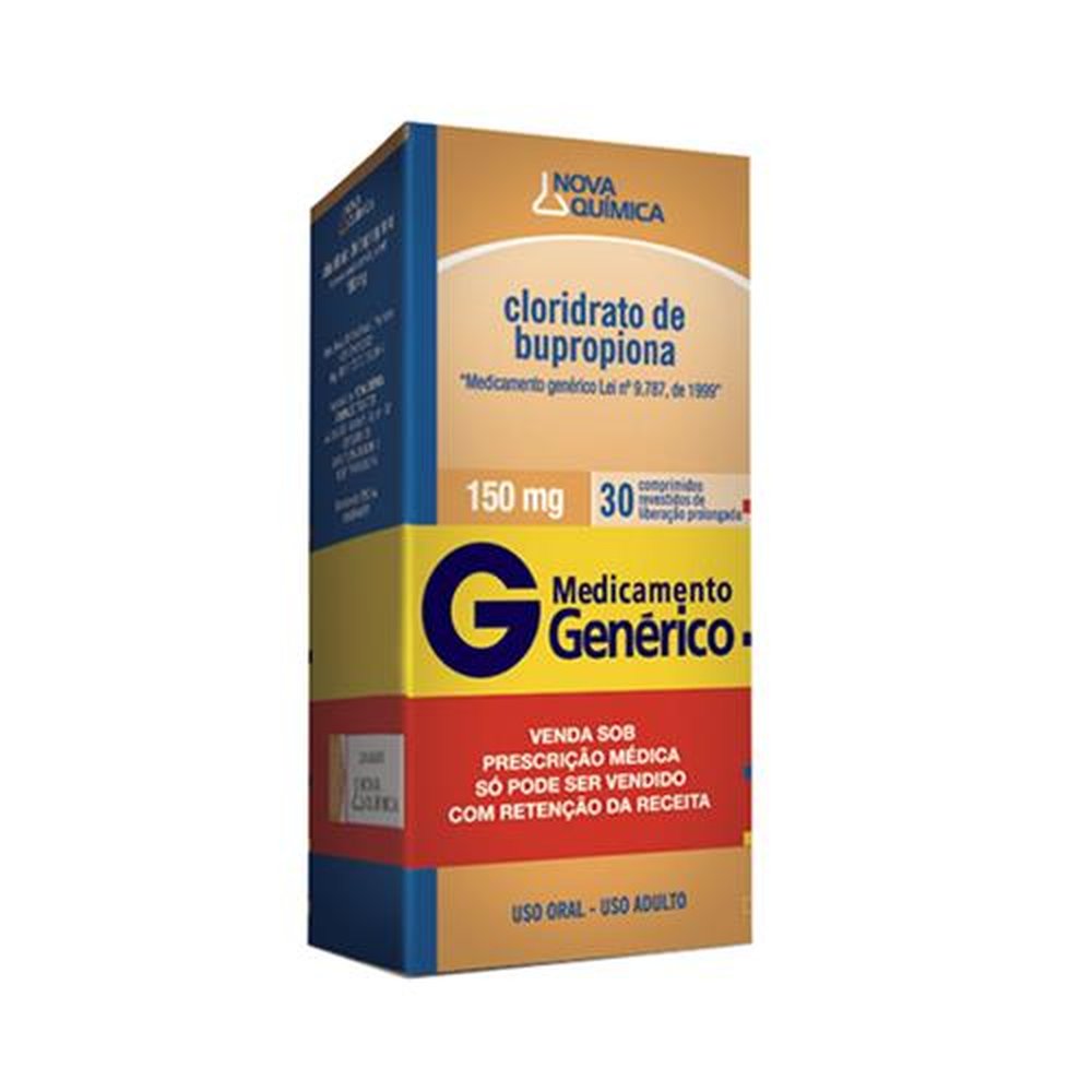 Cloridrato de Bupropiona 150mg, caixa com 30 comprimidos revestidos de liberação prolongada