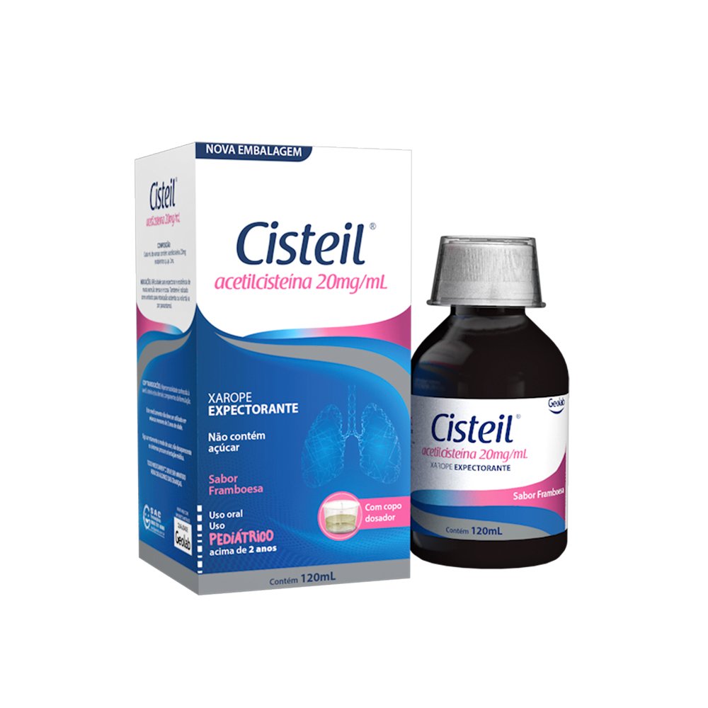 Cisteil 20Mg 120Ml Xarope Pediatrico Framboesa