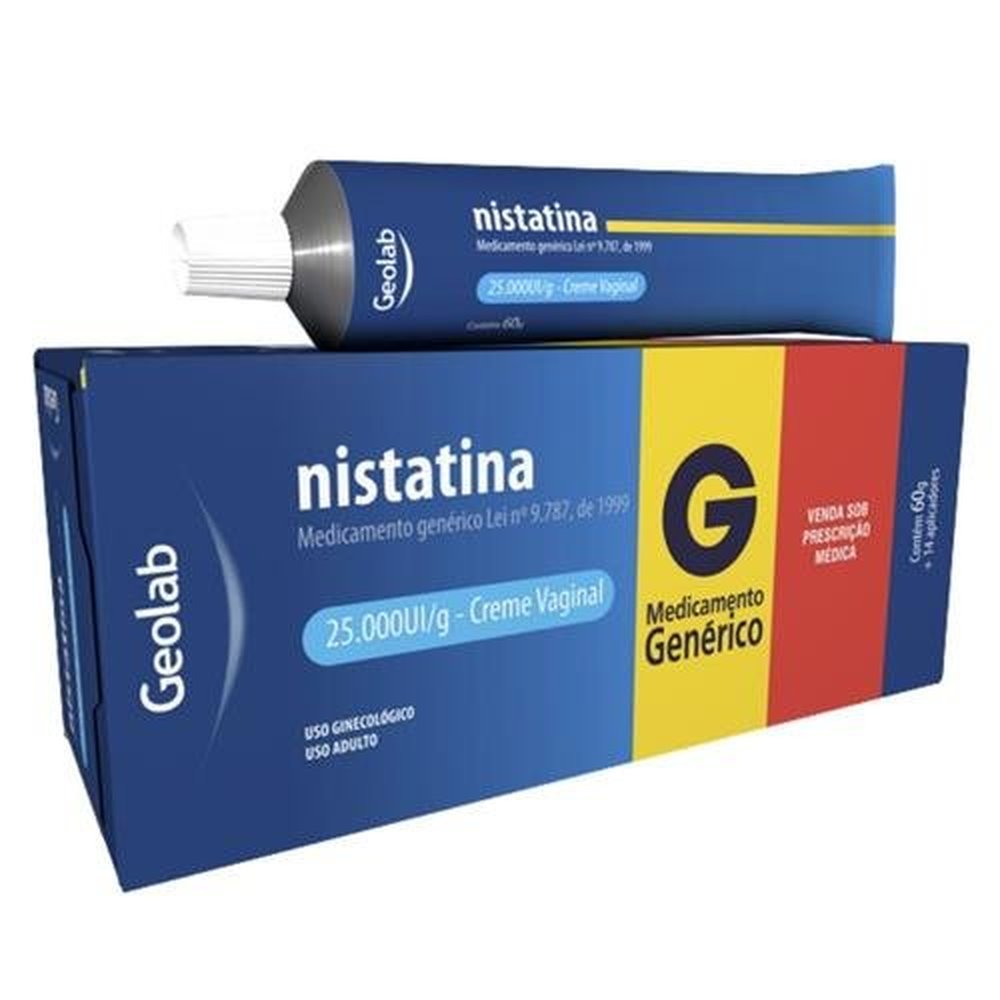 Nistatina Creme vaginal 25.000UI/g bisnaga com 60g + 14 aplicadores ...