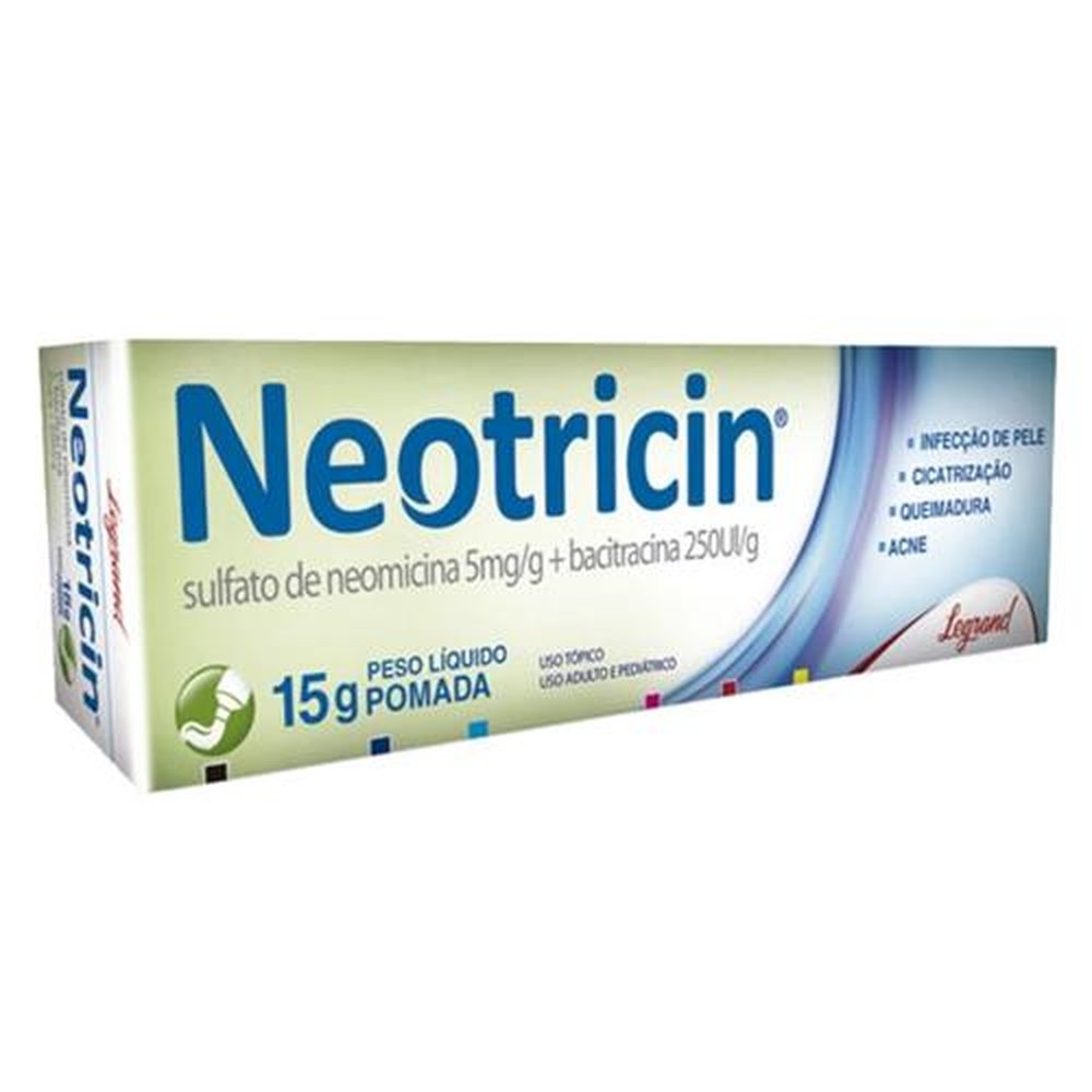Neotricin 5mg/g + 250UI/g com 15g de pomada de uso dermatológico