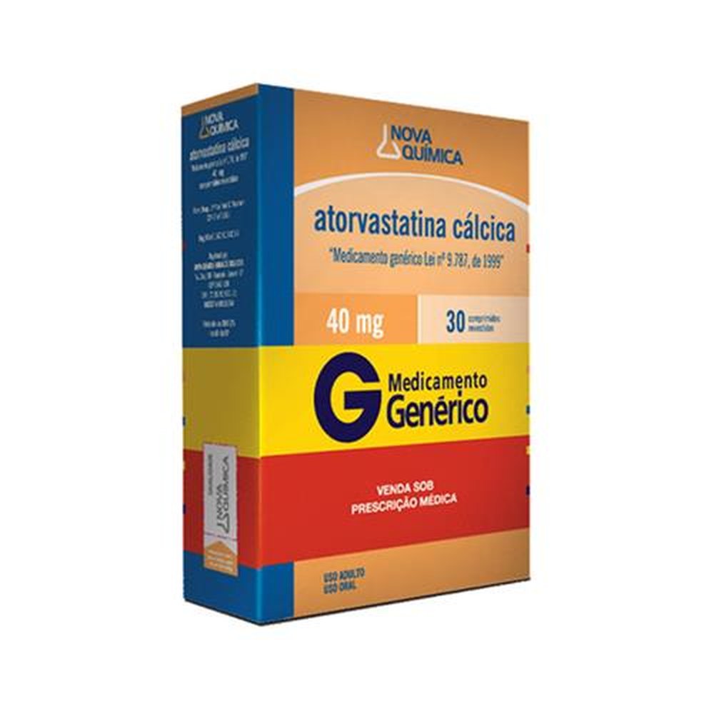 Atorvastatina Cálcica 40mg, caixa com 30 comprimidos revestidos