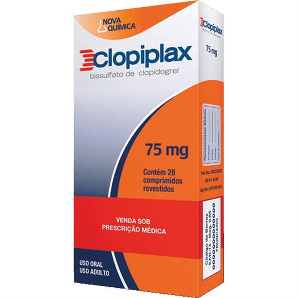 Clopiplax 75Mg Com 28 Comprimido Revestido - NOVA QUIMICA