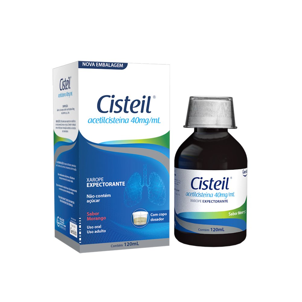 Cisteil 40mg/mL frasco com 120mL xarope adulto + copo medidor | Martins ...