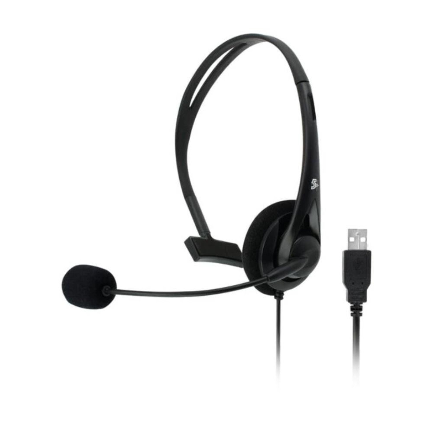 Headset USB de Escritório 5+, para Telefone e Computador, com Microfone Ajustável, 015-0101