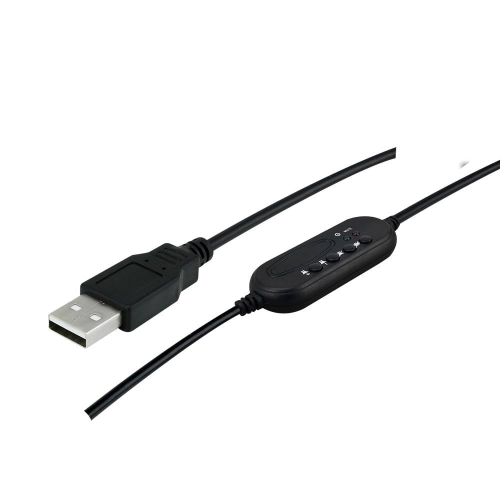 Headset USB de Escritório 5+, para Telefone e Computador, com Microfone Ajustável, 015-0101