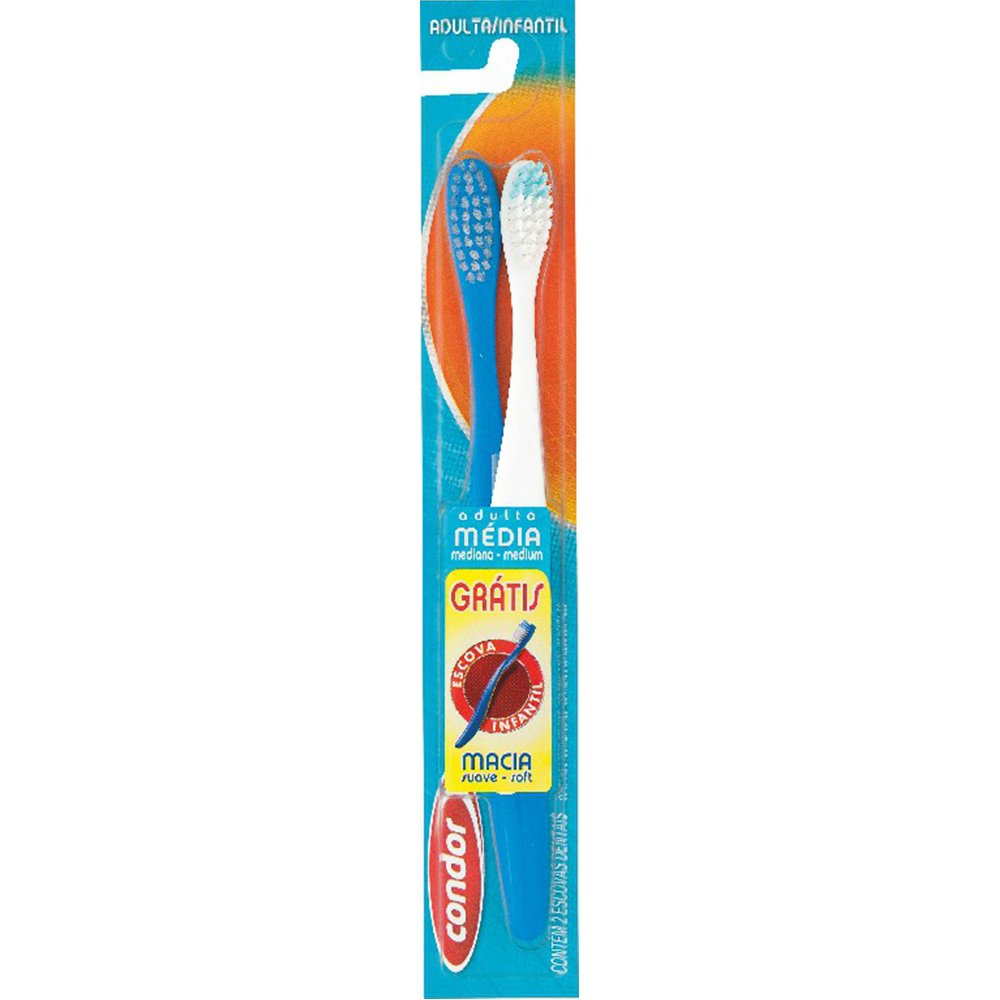 Condor Escova Dental Kit Familia 1 Adulta + Gratis 1 Infantil 8030-Unidade/1