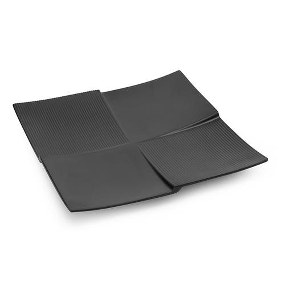 Prato Quadrado 23cm Melamina Profissional Black