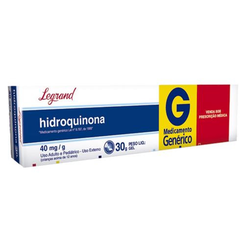 Hidroquinona 40mg/g, Caixa Com 1 Bisnaga Com 30g de Gel de Uso Dermatológico