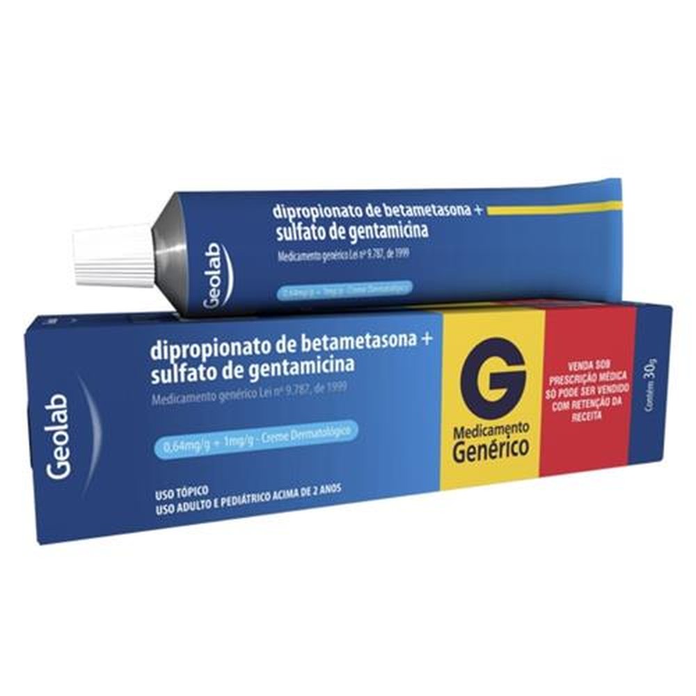 Dipropionato De Betametasona + Sulfato De Gentamicina Creme Dermatológico 0,64mg/g + 1mg/g Bisnaga com 30g