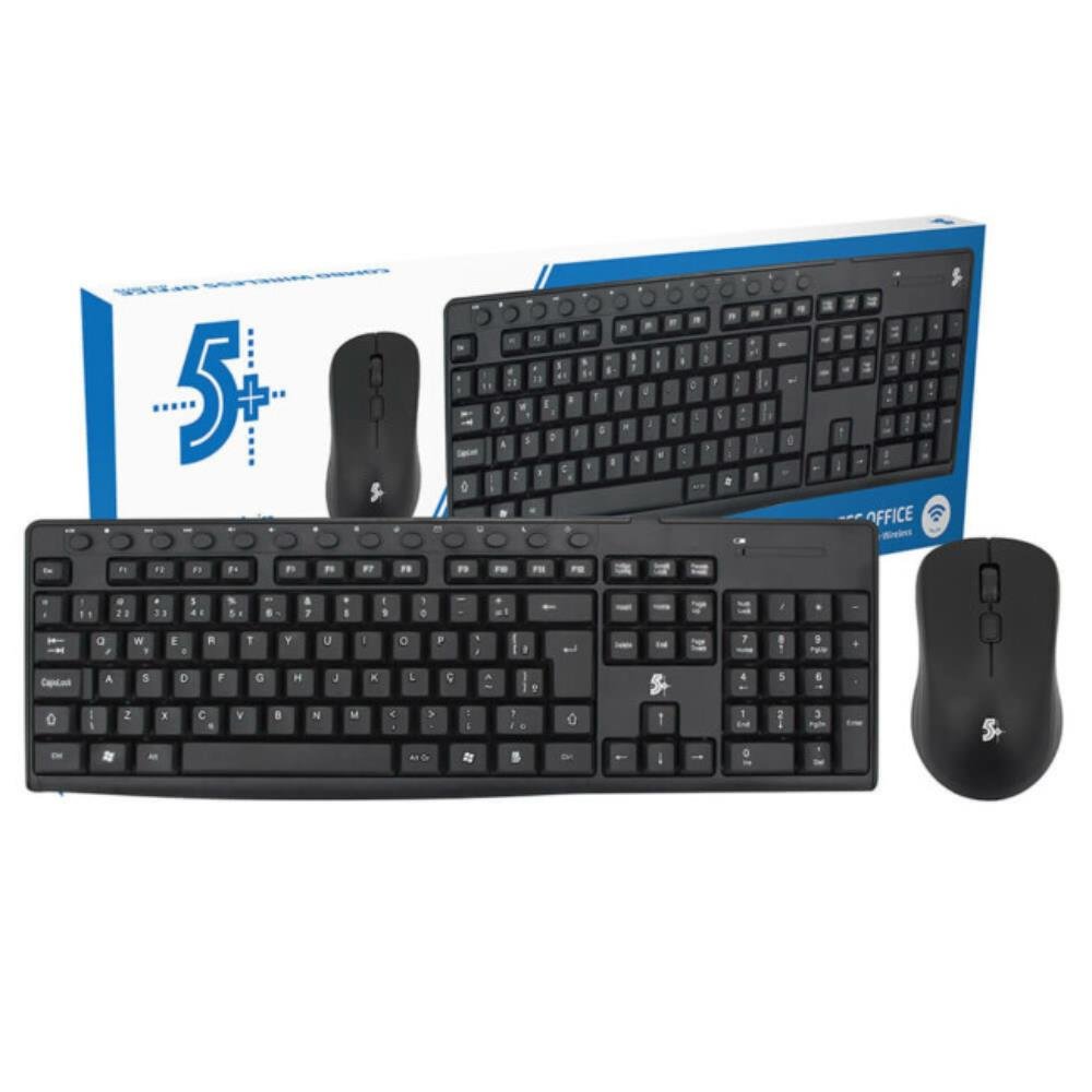Kit de Teclado e Mouse sem fio 5+ Office. para Escritório. 015-0079